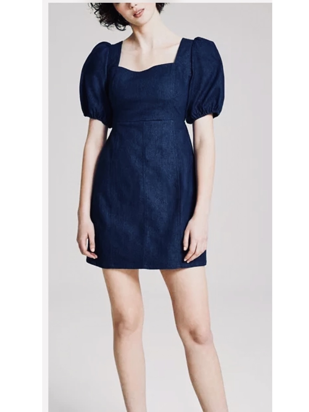 BRAND NEW w/out Tags And Now This Square-Neck Denim Mini Dress, Dk Blue Sz-M